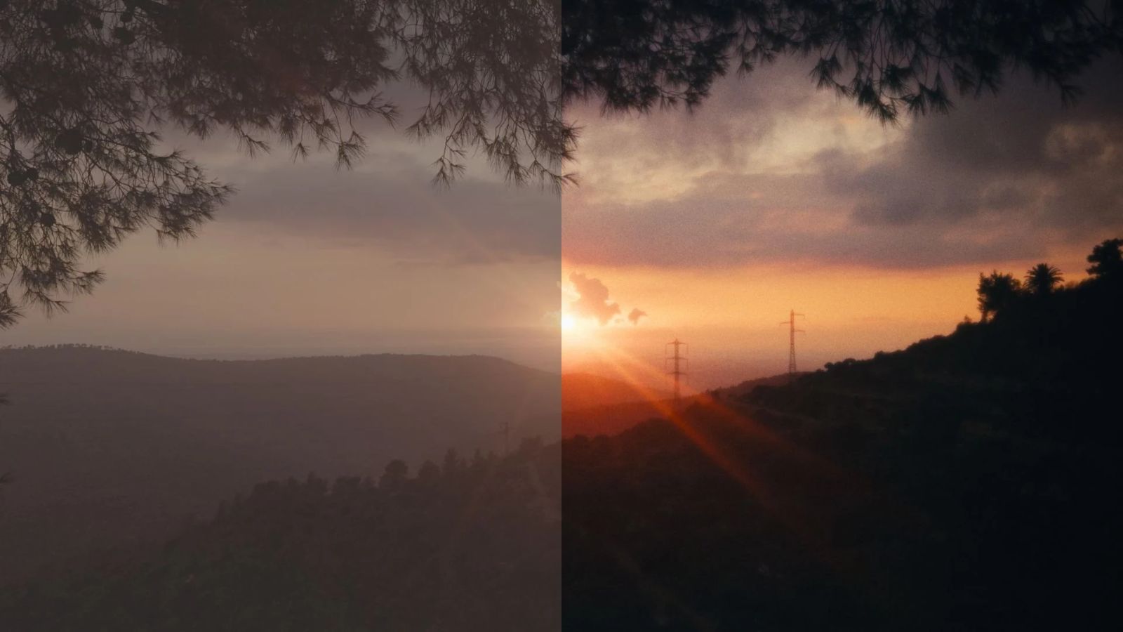 TSEILUT SUNSET, before and after